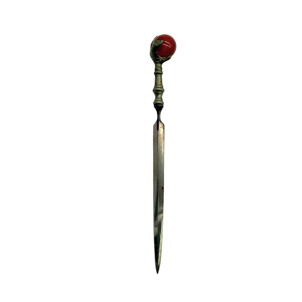 Vintage Letter Opener Dragon Claw Carnelian Gemstone Germany‎ Desk Accessory